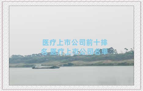 医疗上市公司前十排名 医疗上市公司名单